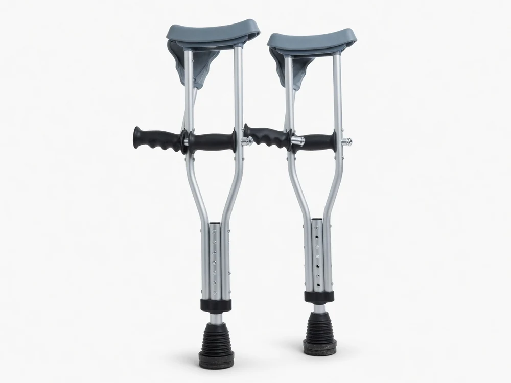 Underarm crutches for leg or ankle injury