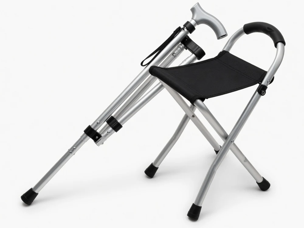 Walking stick with seat